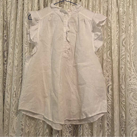 H&M White Linen Blend Blouse - Picture 2 of 5